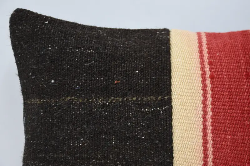 Vintage Kilim Pillow, 12x20 Brown Cushion Cover, Pillow for Couch, Cushion Case, Hippie Throw Pillow Cover, Kilim Cushion Sham - 2