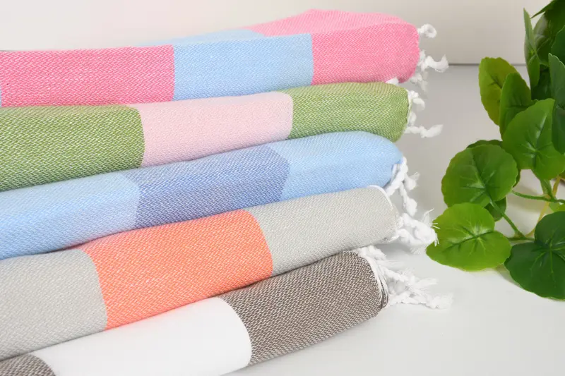 70x40 Cotton Striped Towel, Lightweight Turkish towel, Anniversary Gift For Her, Summer Gift Ideas, Fouta towel, Embroidered Towel, Monogram Towels - 3