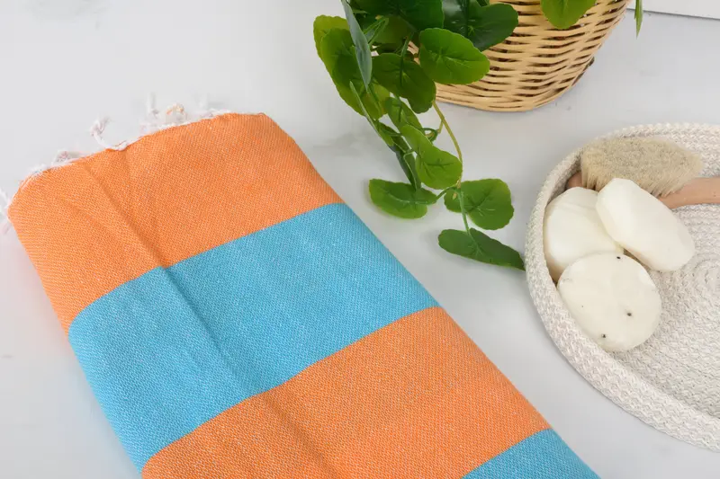 70x40 Cotton Striped Towel, Lightweight Turkish towel, Anniversary Gift For Her, Summer Gift Ideas, Fouta towel, Embroidered Towel, Monogram Towels - 6