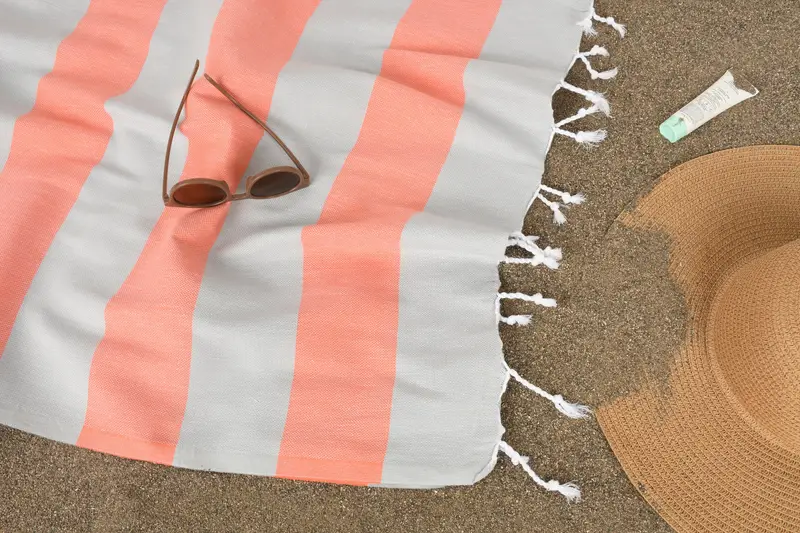 70x40 Cotton Striped Towel, Lightweight Turkish towel, Anniversary Gift For Her, Summer Gift Ideas, Fouta towel, Embroidered Towel, Monogram Towels - 7