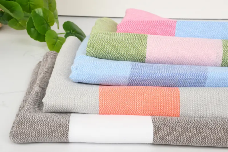 70x40 Cotton Striped Towel, Lightweight Turkish towel, Anniversary Gift For Her, Summer Gift Ideas, Fouta towel, Embroidered Towel, Monogram Towels - 4