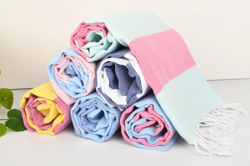 70x40 Cotton Striped Towel, Lightweight Turkish towel, Anniversary Gift For Her, Summer Gift Ideas, Fouta towel, Embroidered Towel, Monogram Towels - 5