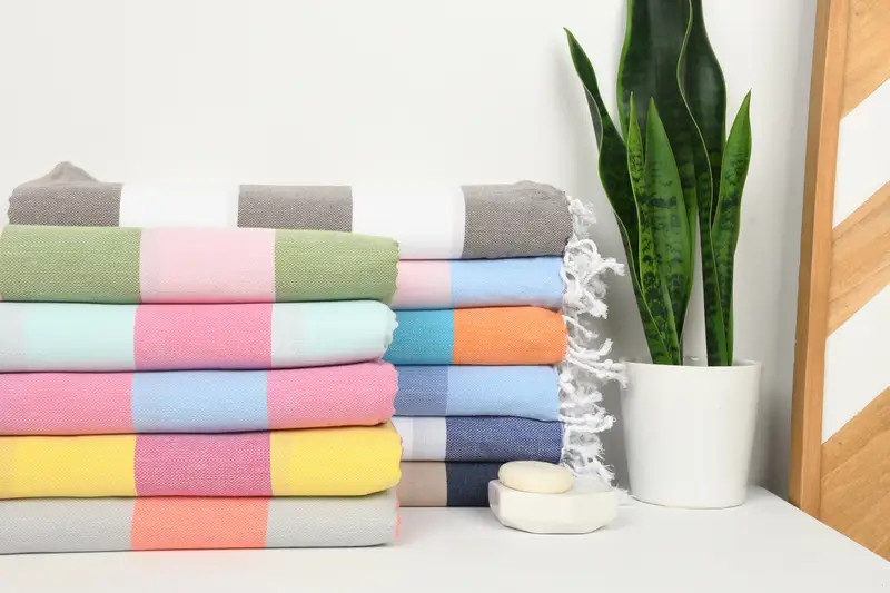 70x40 Cotton Striped Towel, Lightweight Turkish towel, Anniversary Gift For Her, Summer Gift Ideas, Fouta towel, Embroidered Towel, Monogram Towels - 2