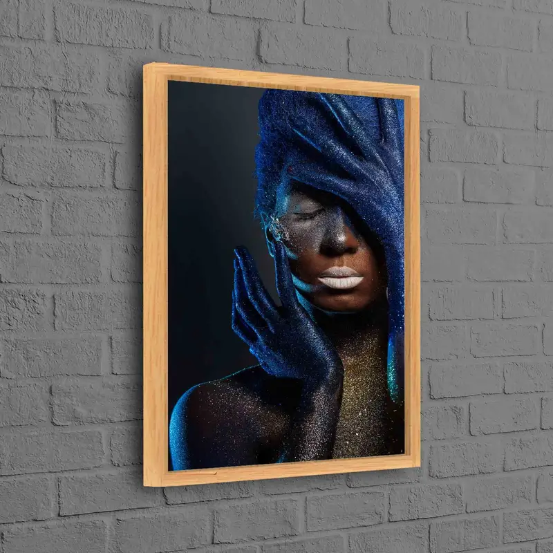 Shimmery Luxury Canvas: Contemporary African Woman Art Print