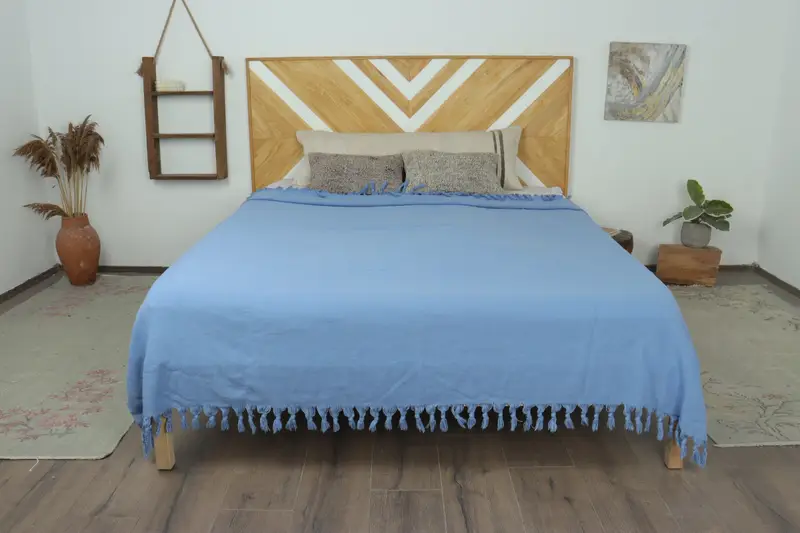 Gift For Bride, Bachelorette Gifts, Customized Turkish Blanket, Bedspread, Throw Blanket, 88x70 Cotton Stonewashed Chevron Towel, Turkish Bedspread - 1
