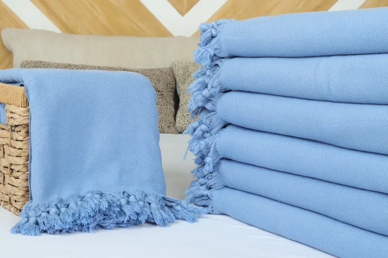 Gift For Bride, Bachelorette Gifts, Customized Turkish Blanket, Bedspread, Throw Blanket, 88x70 Cotton Stonewashed Chevron Towel, Turkish Bedspread - 4
