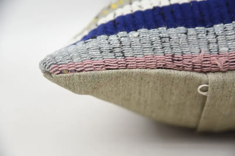 Ethnical Kilim Rug Pillow, Ethnic Pillow Sham, Pillow Cover, 12x20 Blue Cushion, Boho Pillow Sham Cover, Antique Pillows, Cotton Pillow Case - 5
