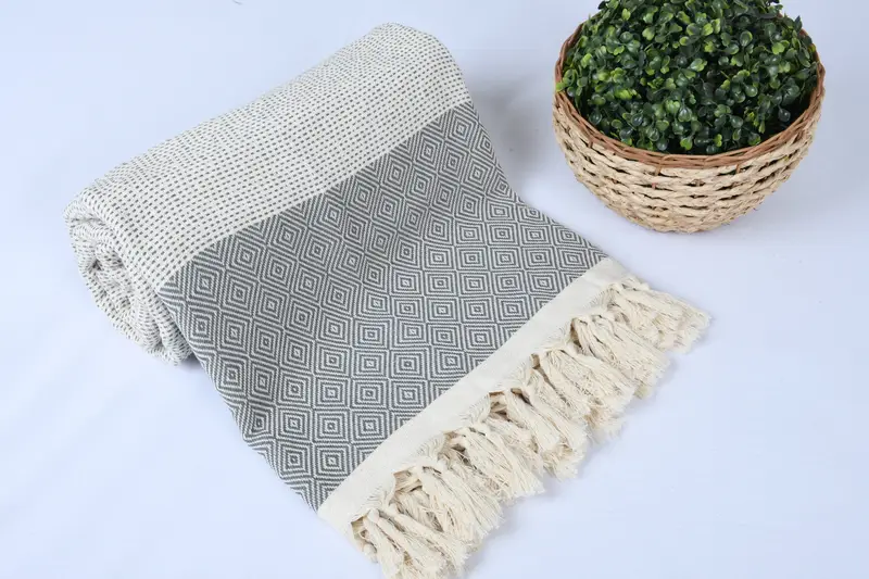 104x80 Cotton Diamond Towel, Custom Wedding Gifts, Bachelorette Party Gifts For Bride, Woven Throw Blanket, Turkish Blanket, Gifts For Him - 3