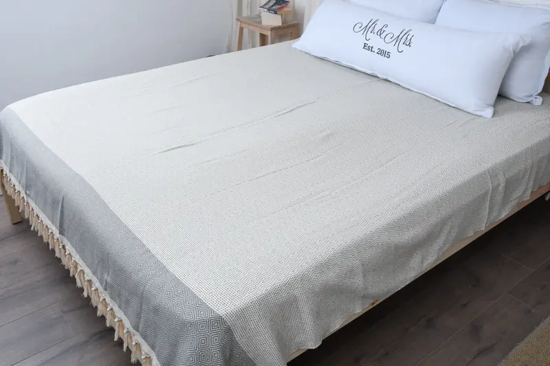 104x80 Cotton Diamond Towel, Custom Wedding Gifts, Bachelorette Party Gifts For Bride, Woven Throw Blanket, Turkish Blanket, Gifts For Him - 8