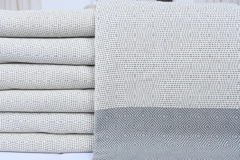 104x80 Cotton Diamond Towel, Custom Wedding Gifts, Bachelorette Party Gifts For Bride, Woven Throw Blanket, Turkish Blanket, Gifts For Him - 2