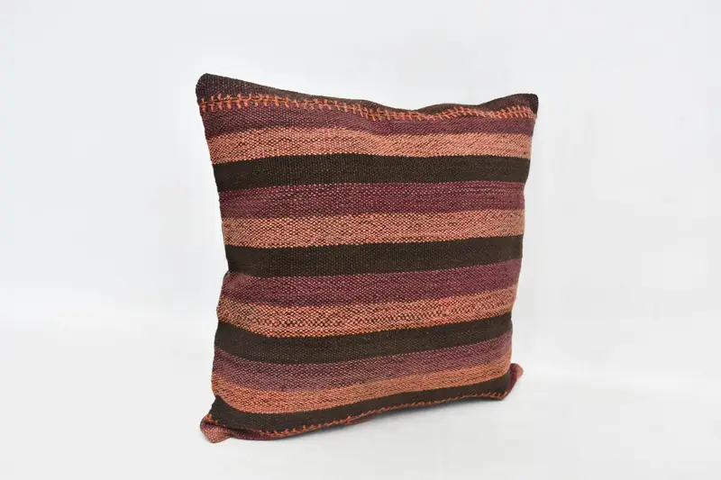 Boho Pillow, Ethnic Pillow Cover Cushion, 20x20 Brown Cushion Cover, Kilim Cushion Sham, Interior Designer Pillow, Cushion Cover - 3