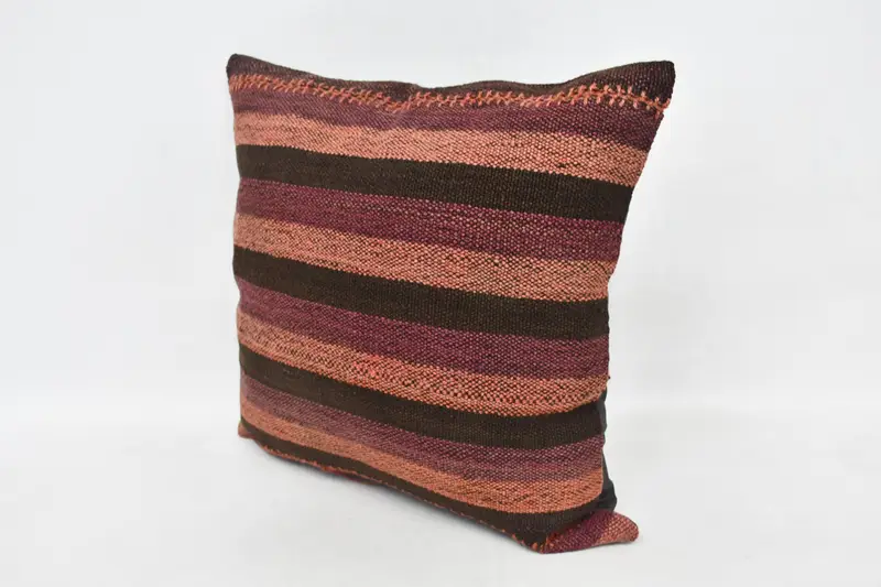 Boho Pillow, Ethnic Pillow Cover Cushion, 20x20 Brown Cushion Cover, Kilim Cushion Sham, Interior Designer Pillow, Cushion Cover - 4