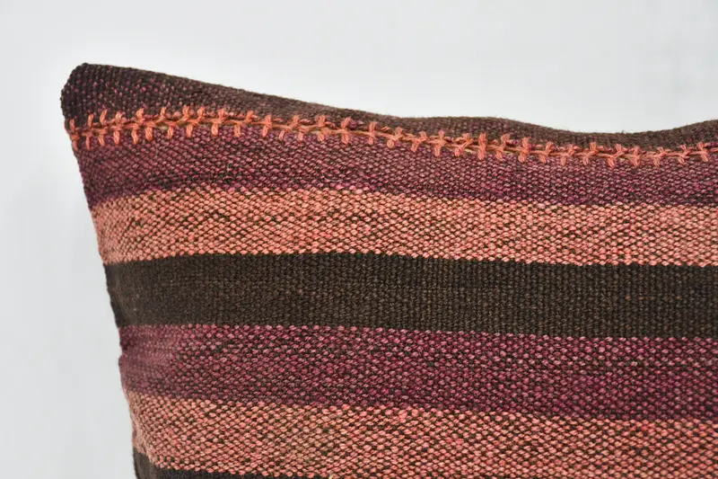 Boho Pillow, Ethnic Pillow Cover Cushion, 20x20 Brown Cushion Cover, Kilim Cushion Sham, Interior Designer Pillow, Cushion Cover - 2