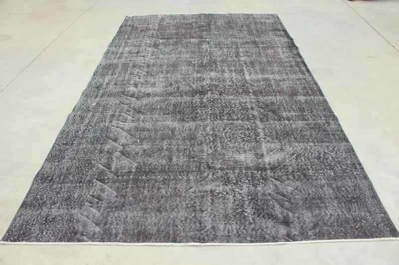 6,3x10,6 ft Vintage Teppich, großer türkischer Teppich, grauer Blumenteppich - 1