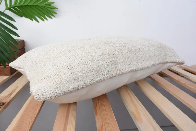 Ethnical Kilim Rug Pillow, Pillow for Sofa, Pillow Sham, Boho Pillow, 12x24 White Pillow Case, Wool Kilim Pillow Cushion, Retro Throw Cushion Case - 6