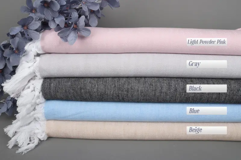 Personalized Turkish Bath Towel Beige Star Design Organic Cotton, 40x71 Inches