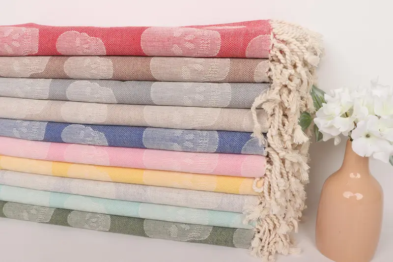 Monogram Beach Towel, Gift For Best Friend, 68x36 Cotton Skull Patterned Towel, Lightweight towel, Custom Wedding Gift From Bridesmaid, Thin towel - 2