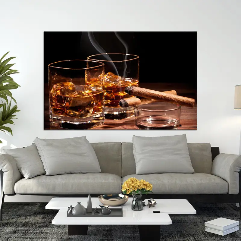 Elegante Zigarrenbar-Leinwand: Männerhöhle und Loft-Dekor