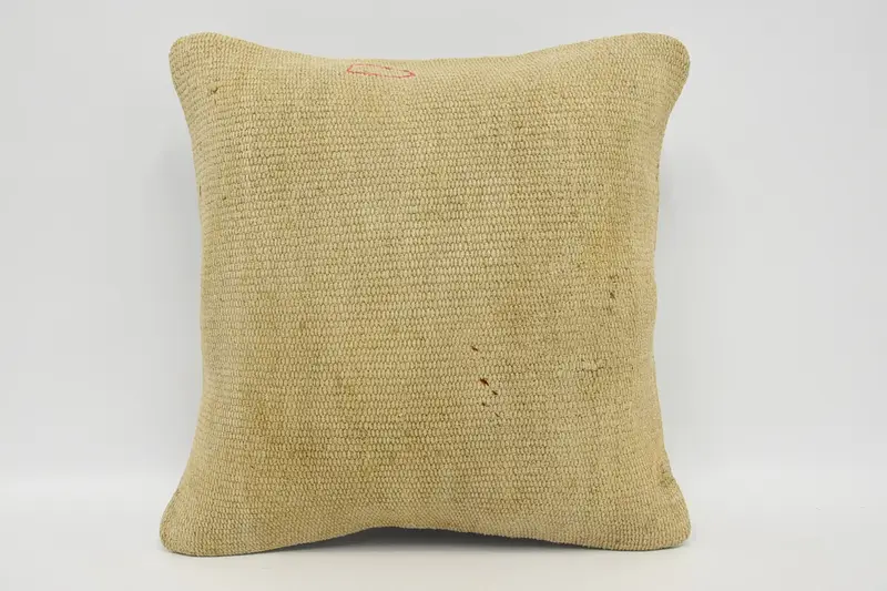 Kilim Pillow Cover, Vintage Pillow, Boho Pillow Sham Cover, 16x16 Beige Pillow Case, Cushion Case, Shabby Chic Cushion Cover - 1