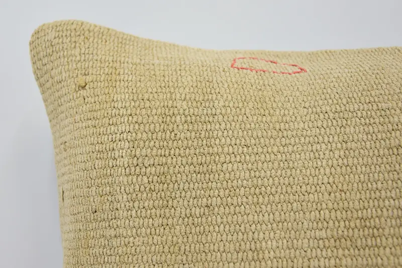 Kilim Pillow Cover, Vintage Pillow, Boho Pillow Sham Cover, 16x16 Beige Pillow Case, Cushion Case, Shabby Chic Cushion Cover - 2