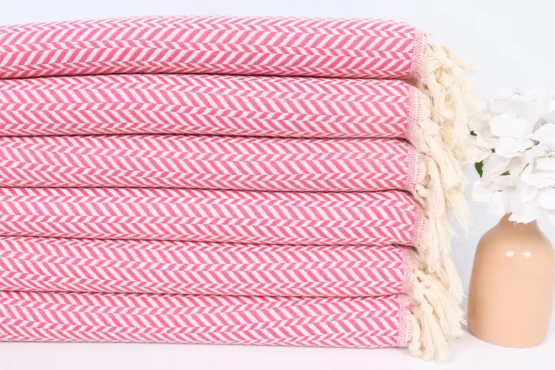 Wedding Anniversary Gift, Gift For The Home, Personalized Gift, Small Towel, Monogrammed Hand Towel, Wedding Gift, 36x18 Cotton Chevron Towel - 3