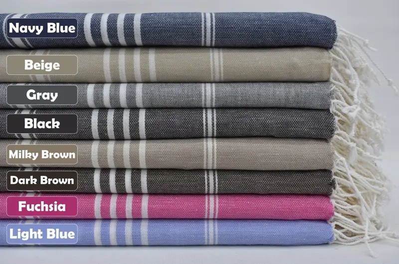 Custom Towel, Monogrammed Beach Towel, Beach Size Towel, 76x40 Cotton Striped Towel, Personalized Wedding Gift For Couple, Bachelorette Party Gift - 1