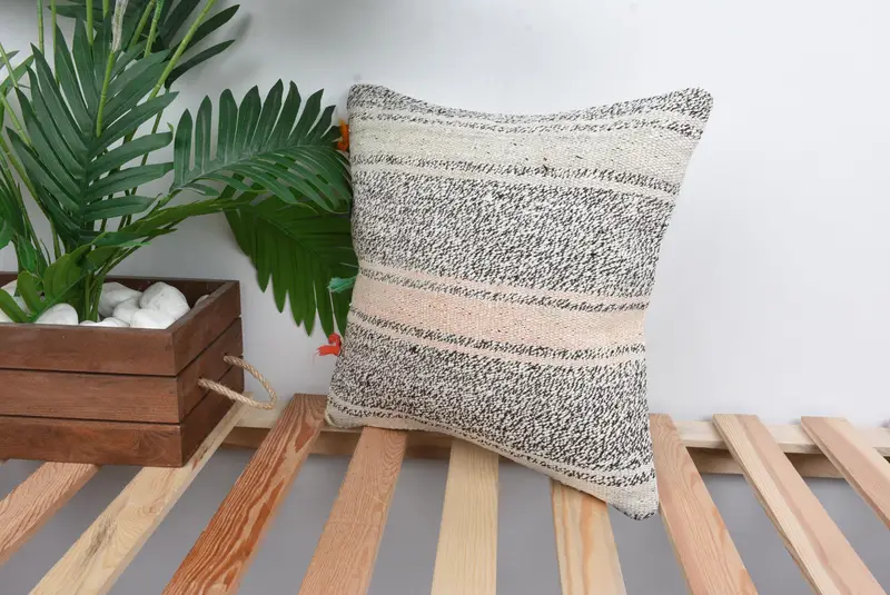 Interior Designer Pillow, Boho Pillow, Cushion Case, Boho Pillow Sham Cover, Knitted Pillow Cover, 14x14 Pink Pillow Sham - 5