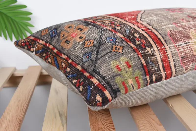 16x24 Red Pillow Sham, Cushion, Ethnical Kilim Rug Pillow, Kilim Pillow, Ethnic Pillow Cover, Pillow for Sofa, Outdoor Patio Pillow Sham - 6
