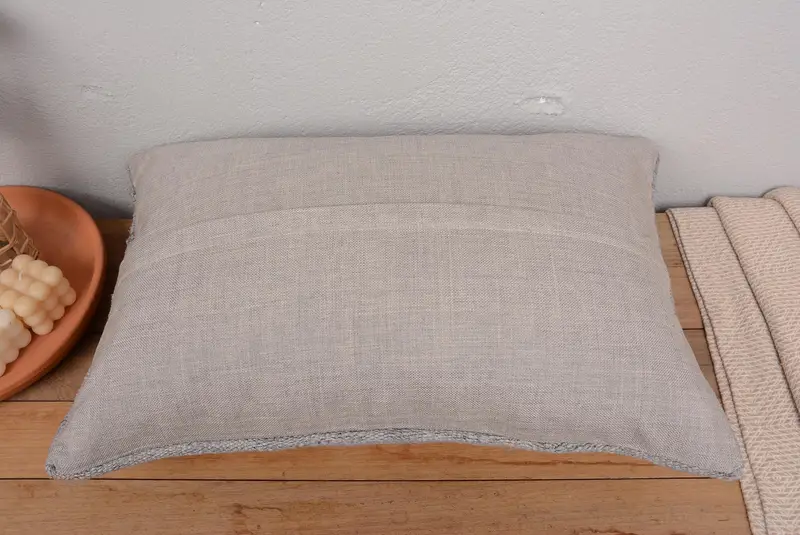Gray Southwestern Embroidered Pillow, 16x24 Inches Decorative Pillow - 6