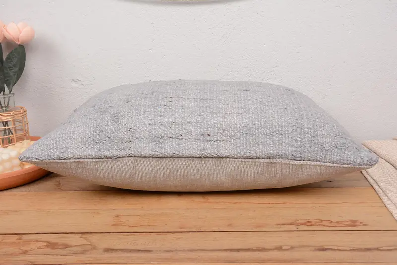 Gray Southwestern Embroidered Pillow, 16x24 Inches Decorative Pillow - 4