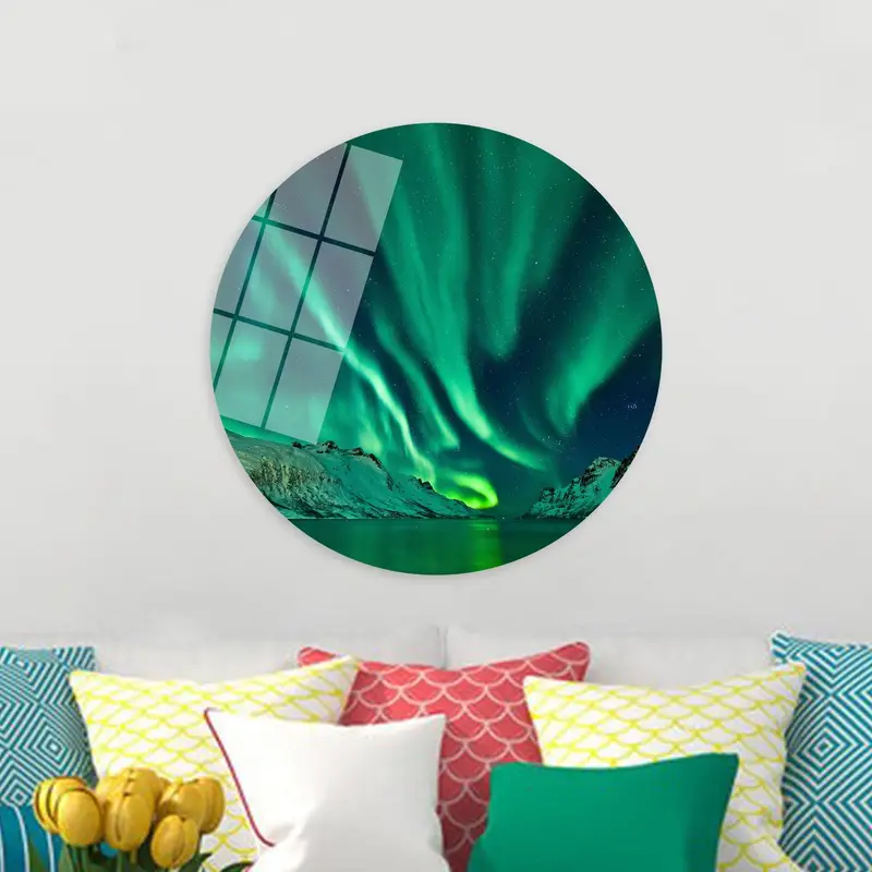 Enchanting Northern Lights Canvas: Aurora Sky Landscape Art Print