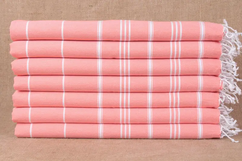 Hand Towel Turkish Cotton Striped Peshkir, Beige, 22x40 Inches