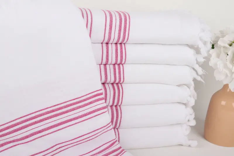 Fuchsia gestreiftes Junggesellen-Geschenk-Baumwollhandtuch, 40 x 71 Zoll