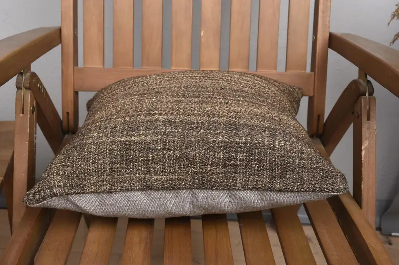 Pillow Case, Traditional Cushion Case, Ethnical Kilim Rug Pillow, 16x16 Brown Cushion Case, Boho Pillow Sham Cover, Kilim Pillow Cover - 5