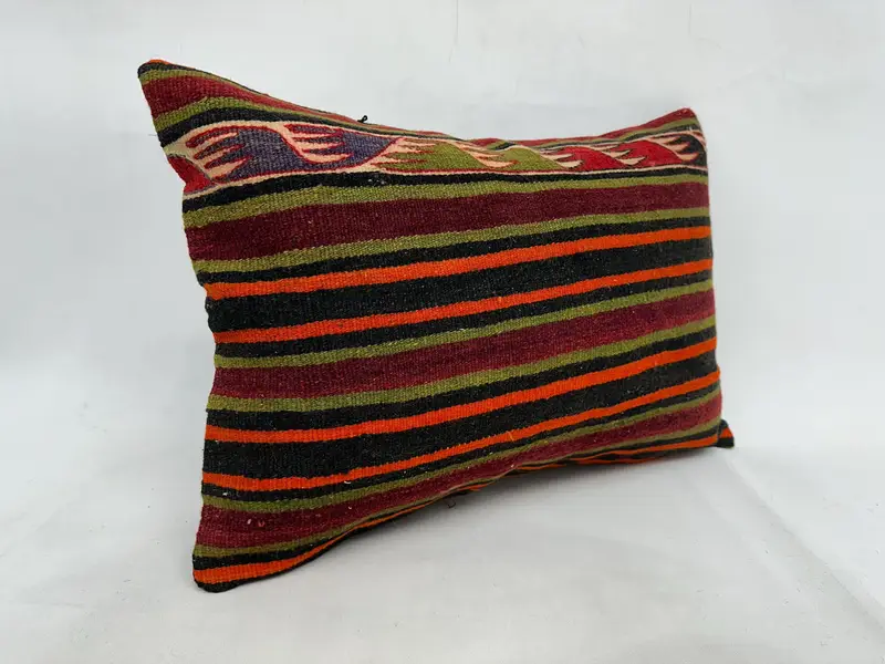 Gift Pillow, Handmade Kilim Cushion, Handmade Pillow, Hippie Throw Pillow, Tapestry Pillow Case, Boho Pillow, 20x28 Orange Pillow, Pillow Cover - 3