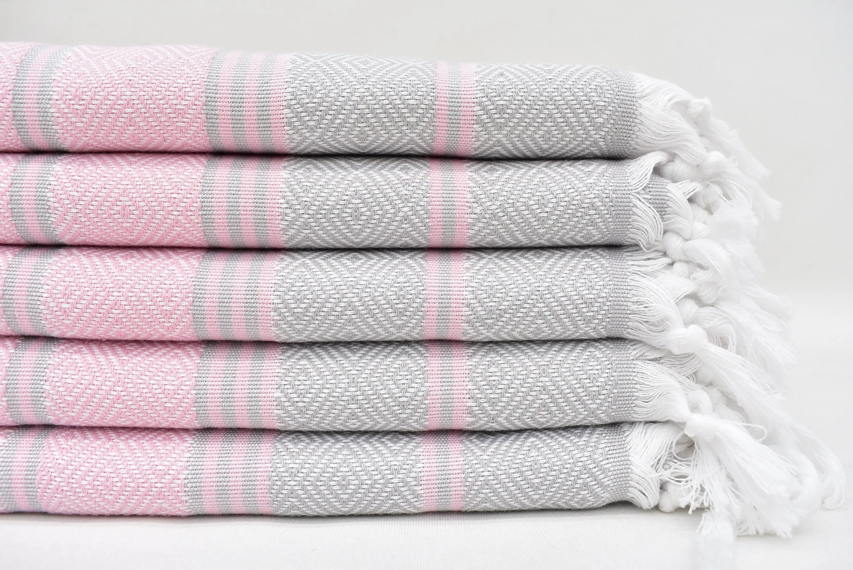 Turkish Hand Towel Pink, Diamond Hand Towel, Organic Cotton, 40x18 Inches - 1