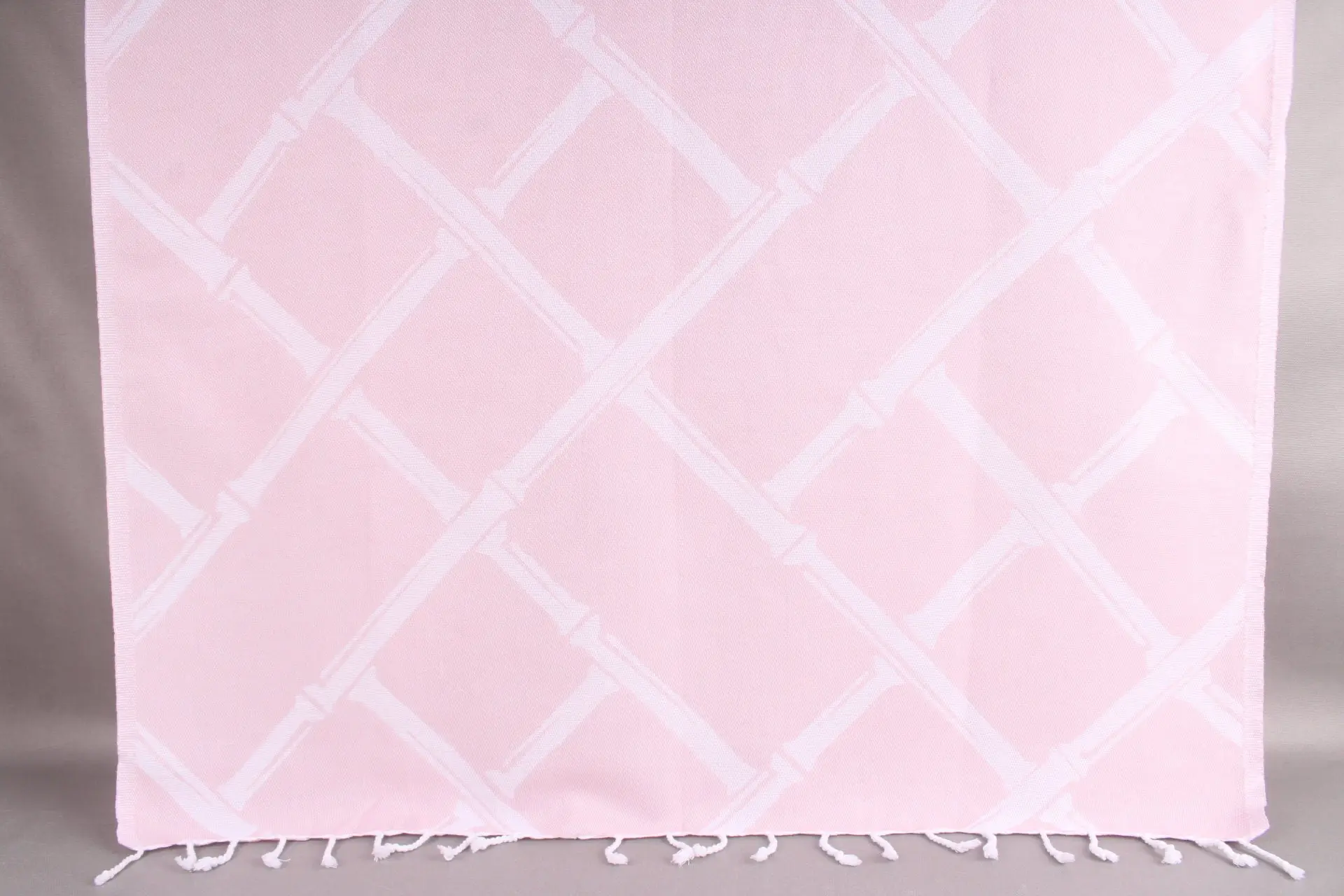 Kişiye Özel Plaj Havlusu Açık Pembe Bambu Dalı 40x71 İnç - 1
