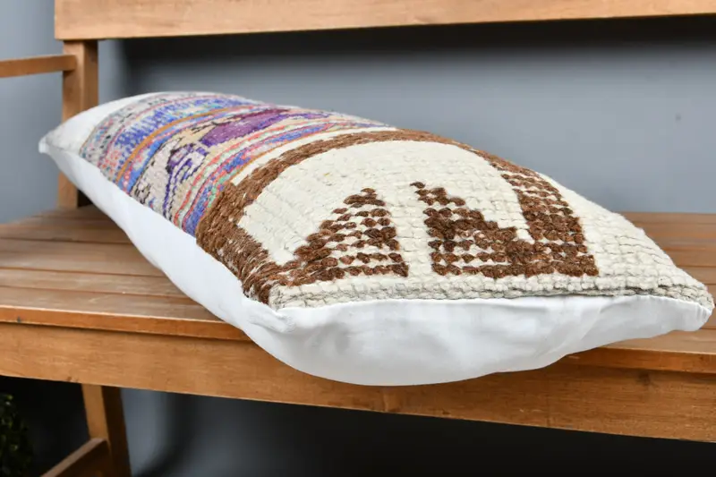 12x36 Blue Cushion Case, Pillow for Sofa, Turkish Pillow, Tapestry Pillow Case, Authentic Pillow, Cushion Cover, Handmade Kilim Cushion - 3