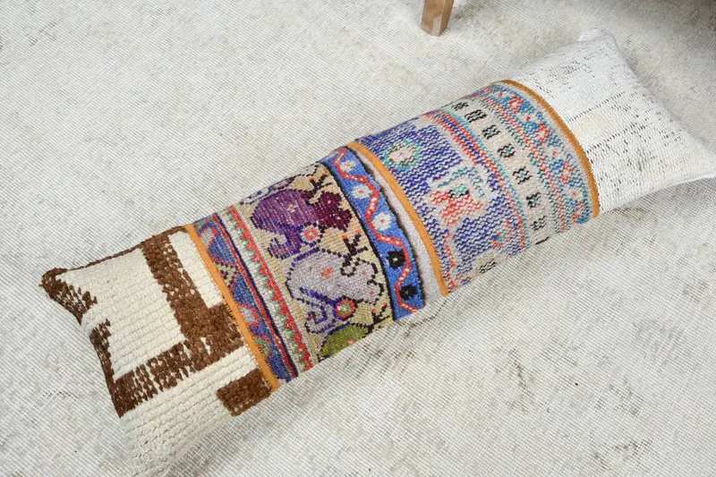 12x36 Blue Cushion Case, Pillow for Sofa, Turkish Pillow, Tapestry Pillow Case, Authentic Pillow, Cushion Cover, Handmade Kilim Cushion - 8