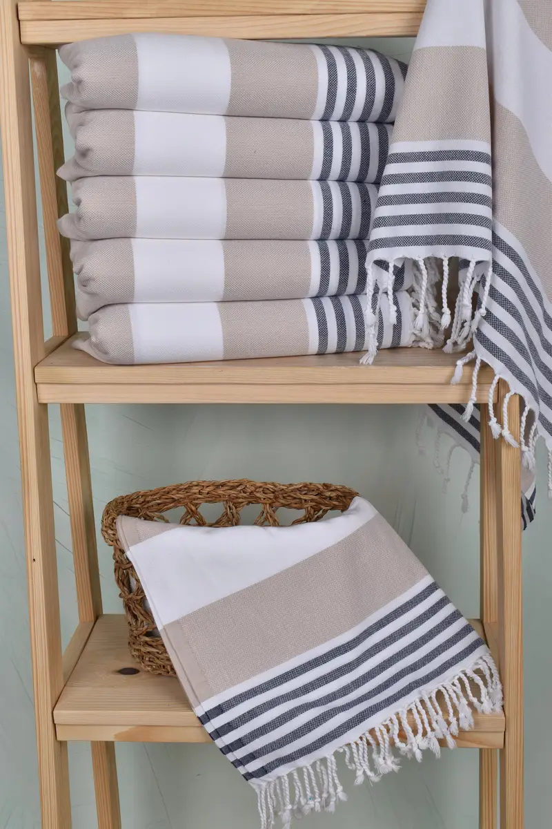 40x24 Cotton Striped Towel, Beach Wedding Favor, Custom Hand Towel, Bulk Order Towel, Bridesmaid Gifts, Wedding Favors, Bachelorette Party Favor - 3