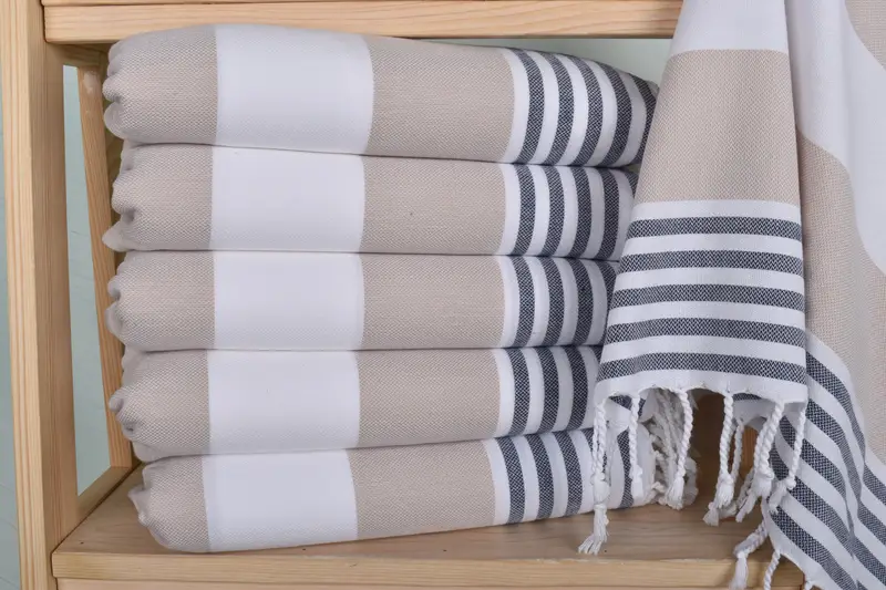 40x24 Cotton Striped Towel, Beach Wedding Favor, Custom Hand Towel, Bulk Order Towel, Bridesmaid Gifts, Wedding Favors, Bachelorette Party Favor - 2