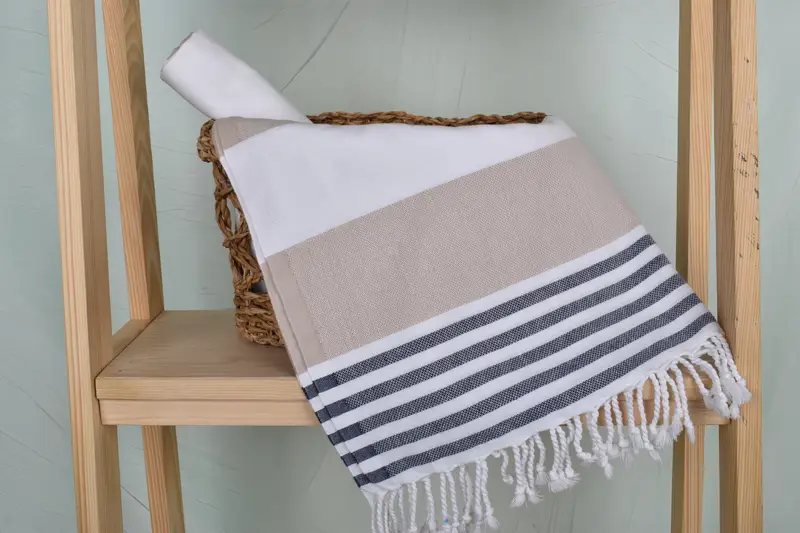 40x24 Cotton Striped Towel, Beach Wedding Favor, Custom Hand Towel, Bulk Order Towel, Bridesmaid Gifts, Wedding Favors, Bachelorette Party Favor - 4