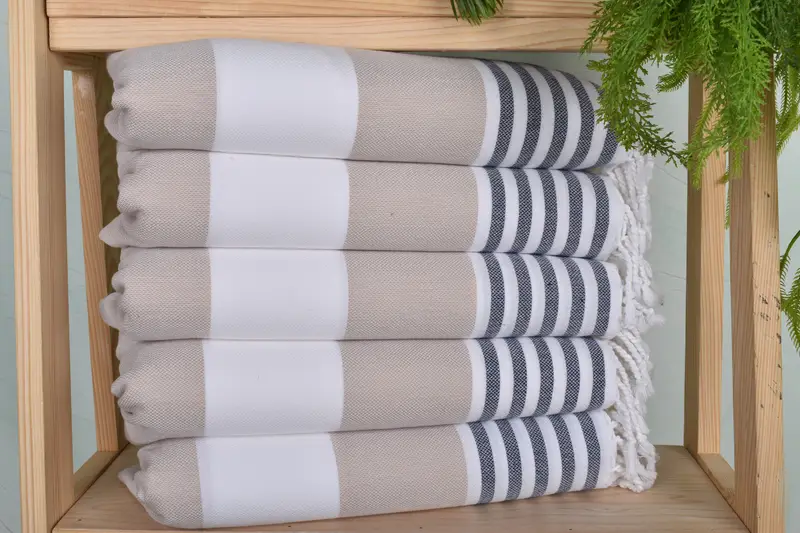 40x24 Cotton Striped Towel, Beach Wedding Favor, Custom Hand Towel, Bulk Order Towel, Bridesmaid Gifts, Wedding Favors, Bachelorette Party Favor - 1
