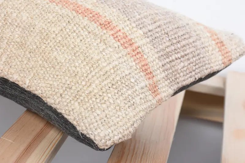 8x16 Beige Pillow, Cushion Case, Vintage Pillow, Morroccon Kilim Cushion Cushion, Turkish Kilim Pillow, Antique Pillows, Bed Pillow Sham - 7