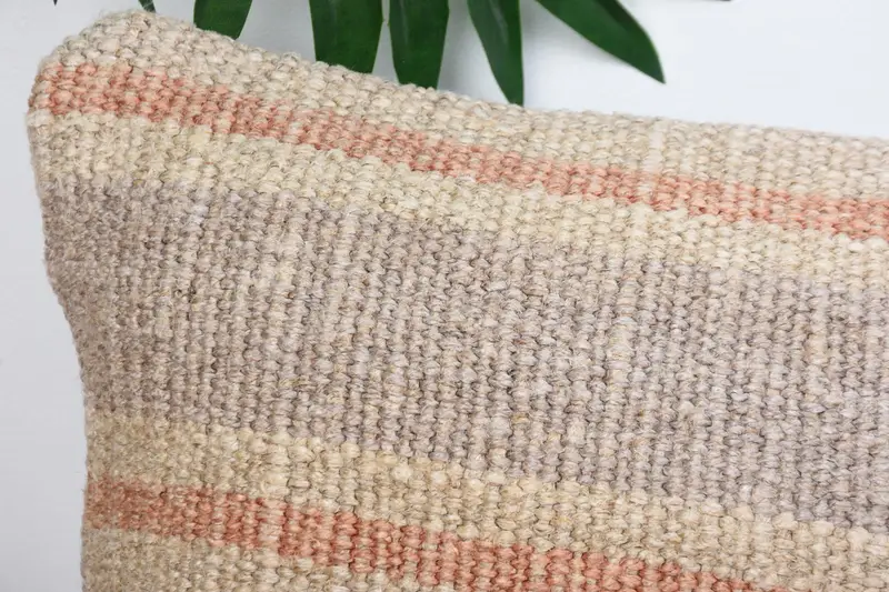 8x16 Beige Pillow, Cushion Case, Vintage Pillow, Morroccon Kilim Cushion Cushion, Turkish Kilim Pillow, Antique Pillows, Bed Pillow Sham - 2