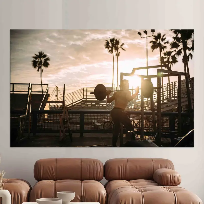 エレガントなストリートワークアウトキャンバスプリント：ジムフィットネスアート