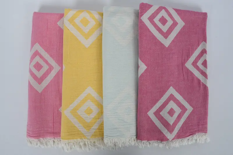 Custom Wedding Gifts, Bachelorette Party Items, Summer Gift, Bridesmaid Gifts, Beach Size Towel, 70x36 Cotton Geometric Towel, Bridal Party Gifts - 3