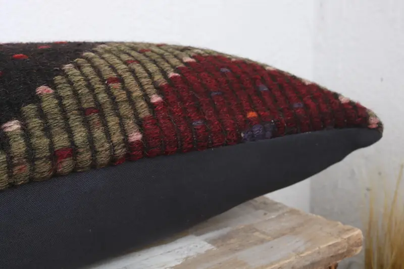 Vintage Kilim Pillow Pillow Case, Pillow for Sofa, 12x36 Red Cushion, Pillow for Couch, Interior Designer Pillow, Pillow Case - 6