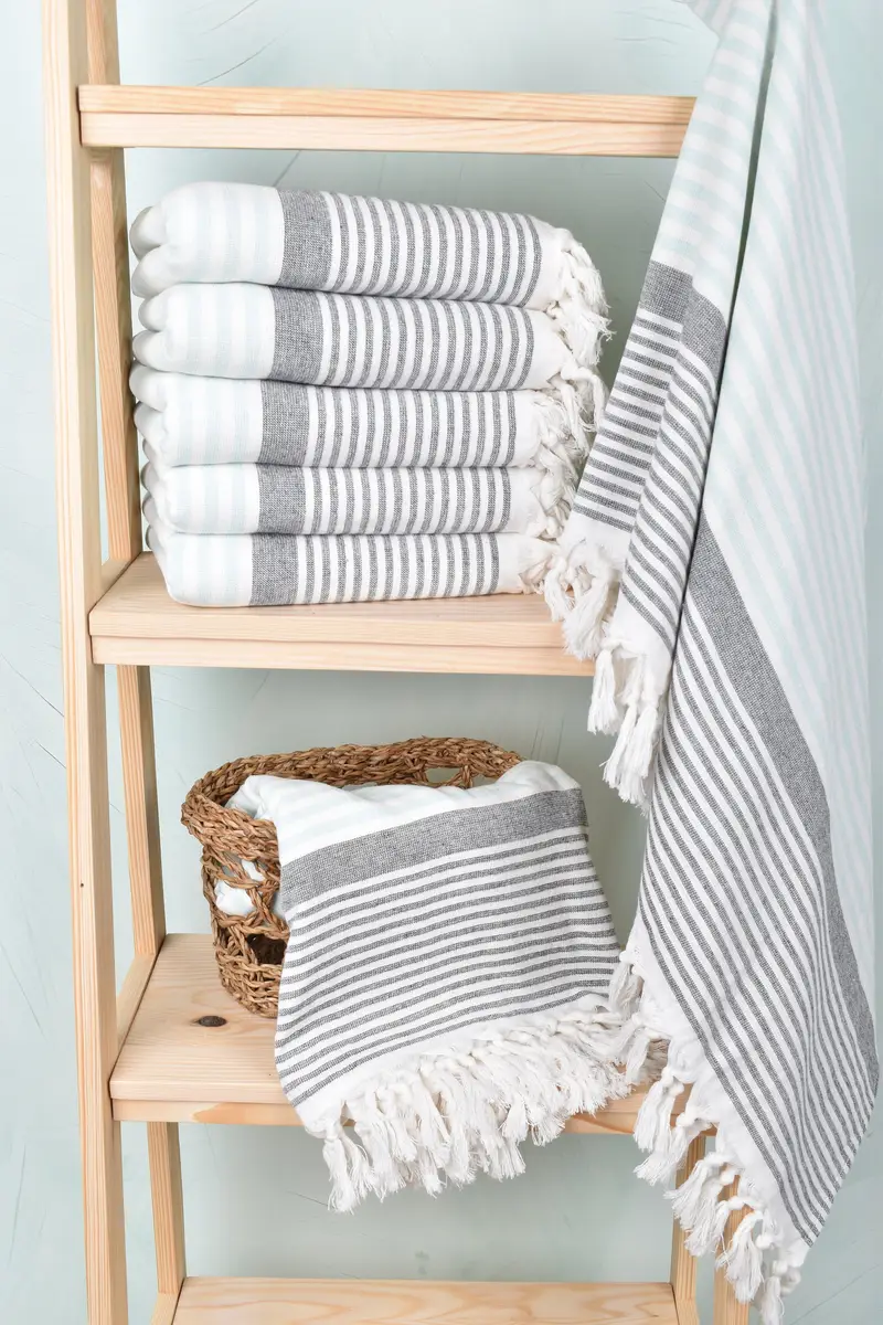 68x40 Cotton Striped Terry Towel, Monogram Towels, Custom Towel, Custom Turkish Towel, Hammam towel, Merry Christmas Gifts, Personalized Beach Towel - 3