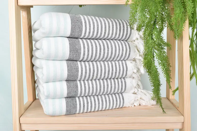 68x40 Cotton Striped Terry Towel, Monogram Towels, Custom Towel, Custom Turkish Towel, Hammam towel, Merry Christmas Gifts, Personalized Beach Towel - 2